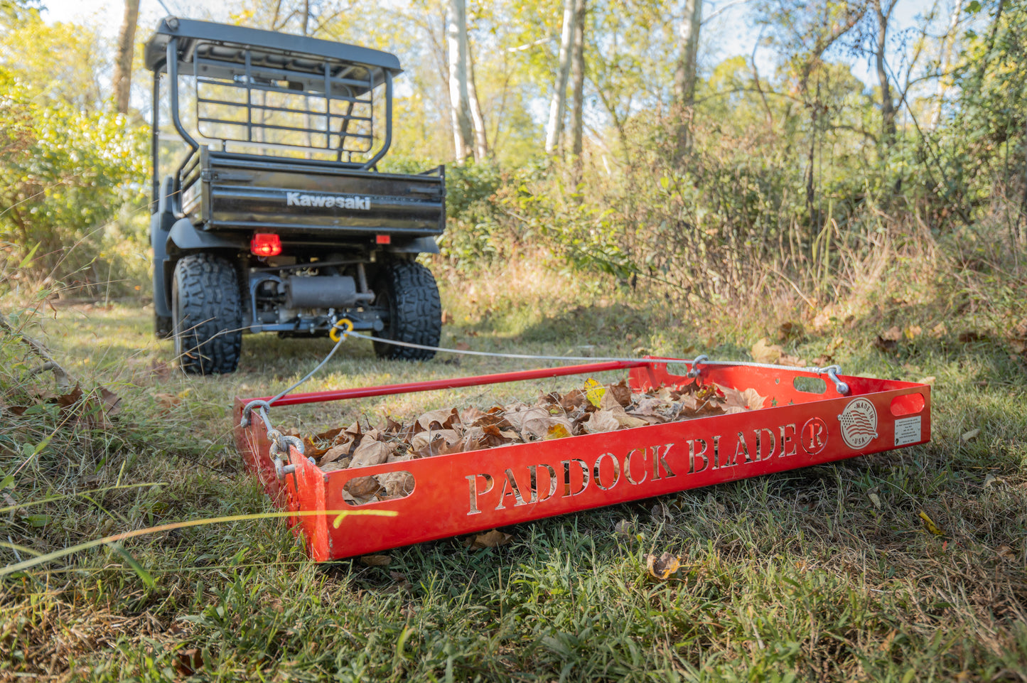 paddock blade collecting leaves