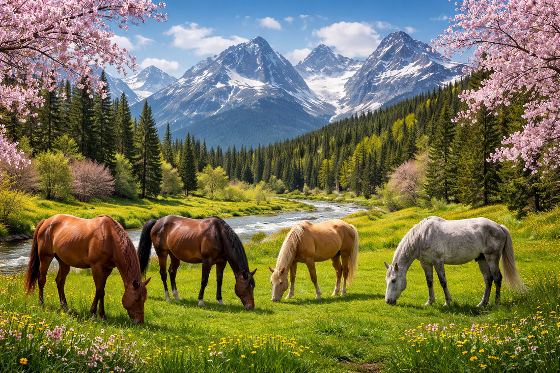 Horses in nature in Canada