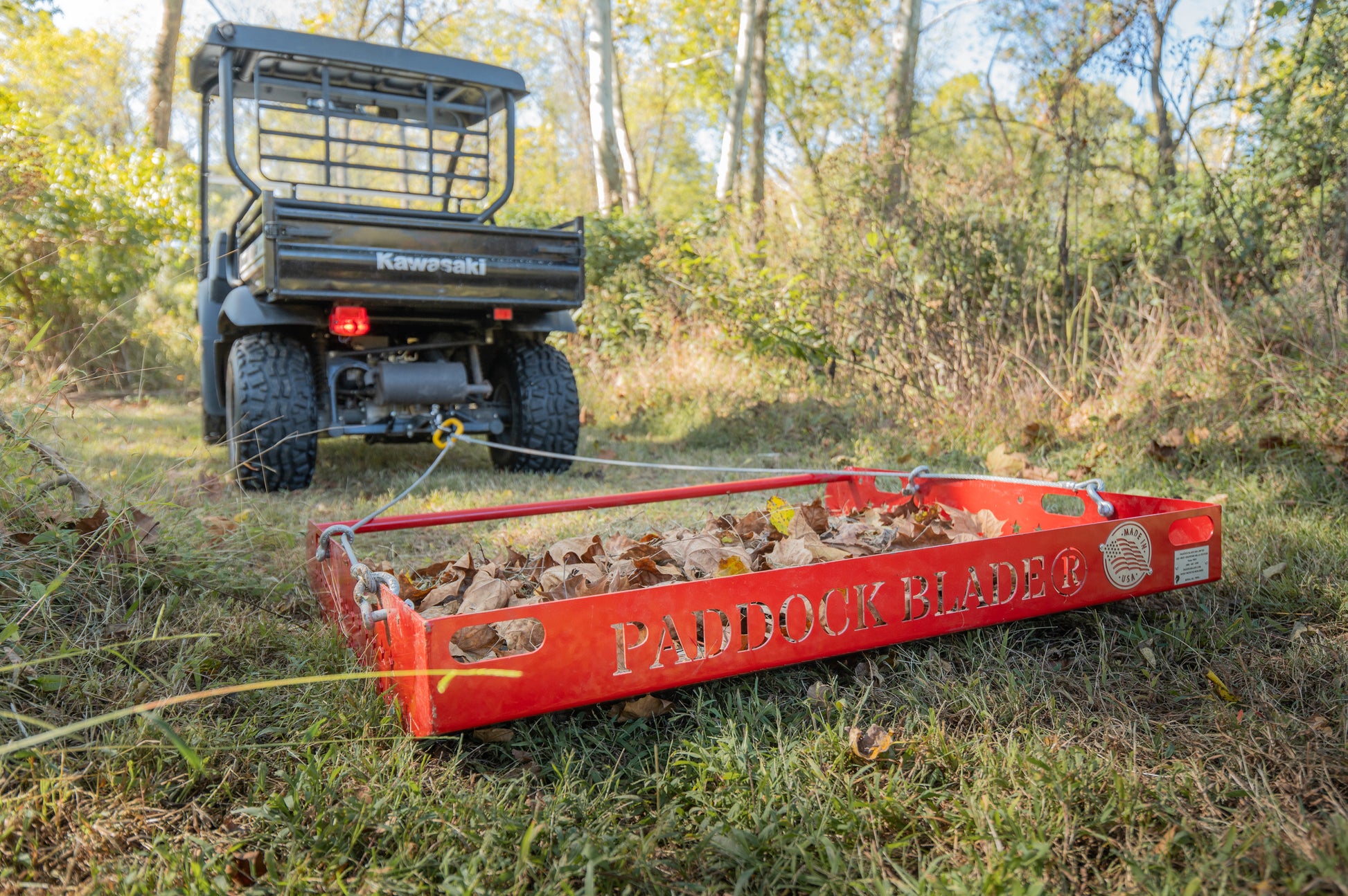 paddock blade collecting leaves