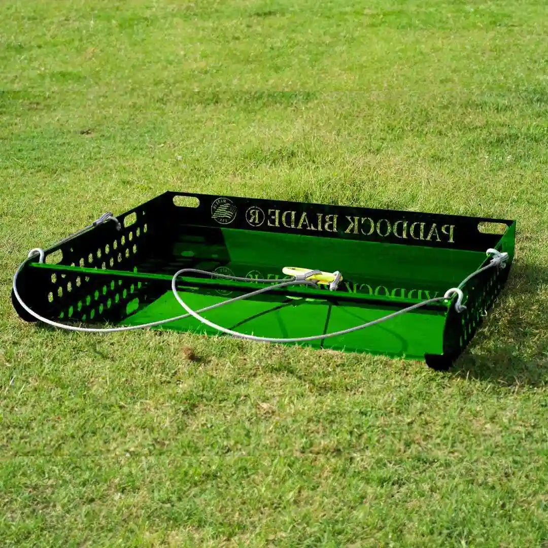 green paddock blade manure scooper